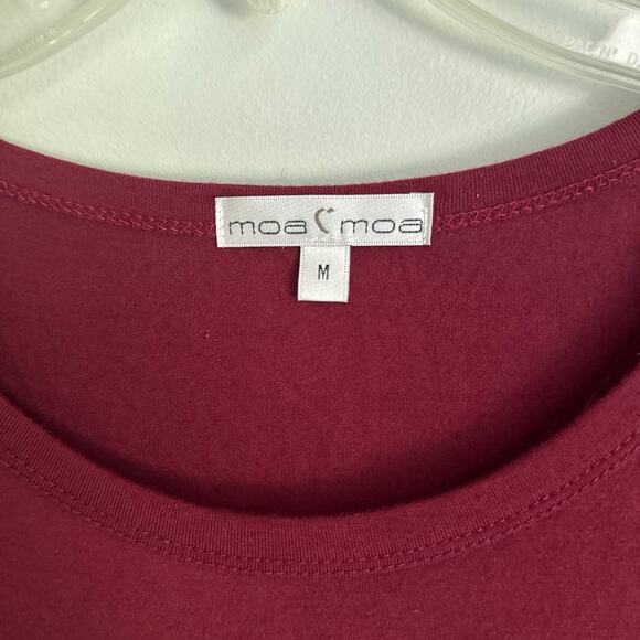 Moa Moa women’s medium burgundy knot varsity tee shirt - Picture 4 of 5